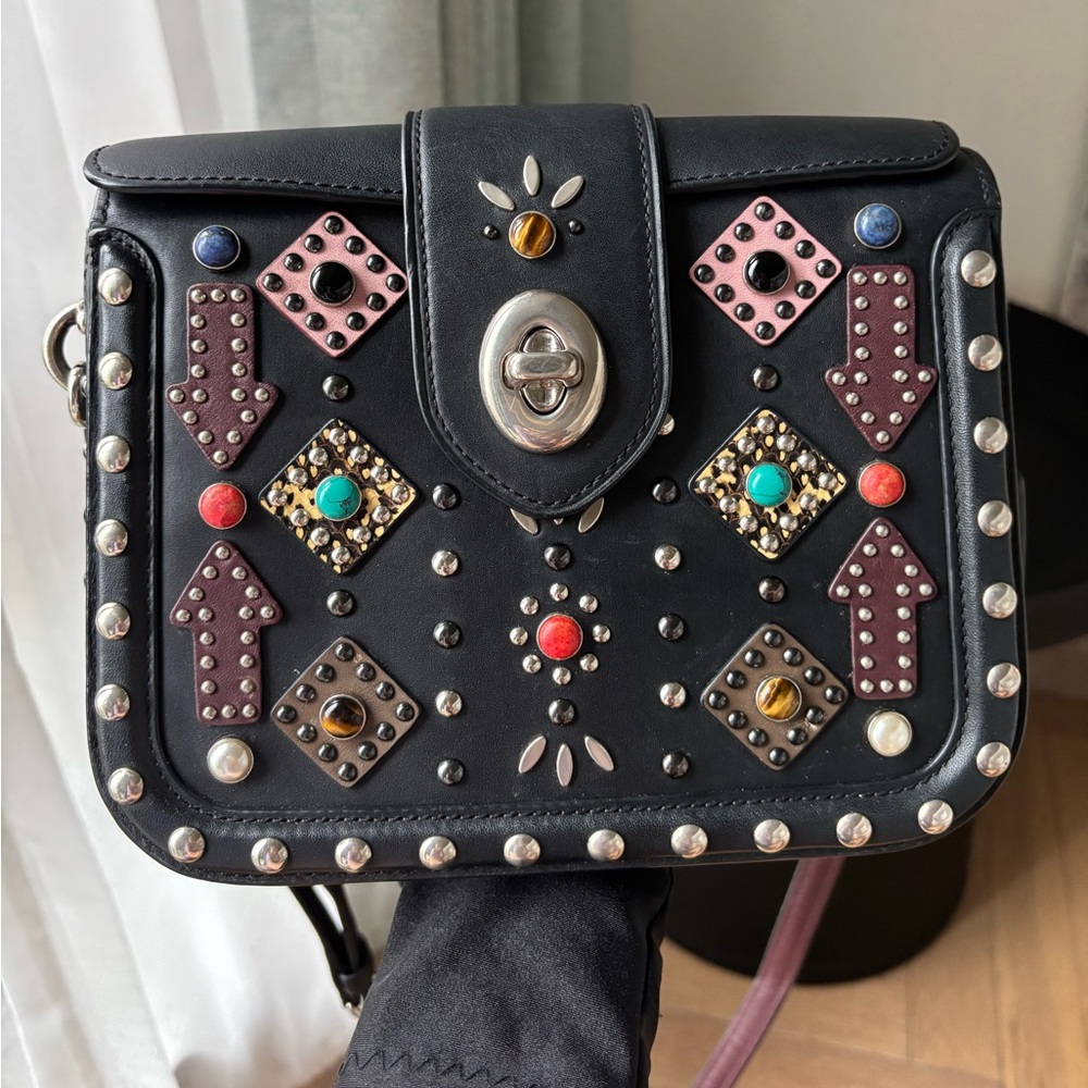 COACH Page Crossbody Bag With All Over Western Rivets - Picture 3 of 16